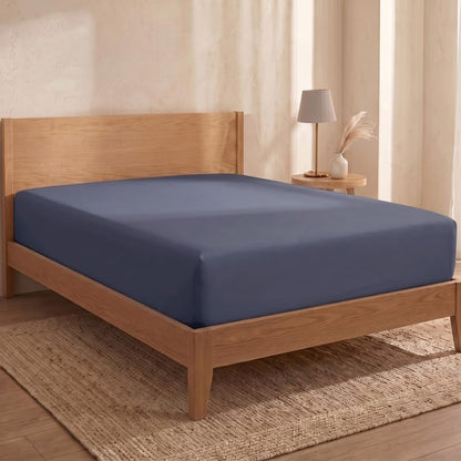 Bioweaves 100% Organic Cotton 1 Twin Fitted Sheet Only | 300 Thread Count Sateen Weave GOTS Certified with Deep Pocket - Mineral