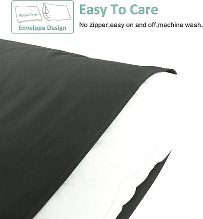 NTBAY King Pillowcase Set - 2 Pack Brushed Microfiber 20x40 Pillowcases - Soft, Wrinkle-Free, Fade-Resistant, Stain-Resistant, Dark Grey Pillowcases with Envelope Closure - 20x40 Inches, Dark Grey