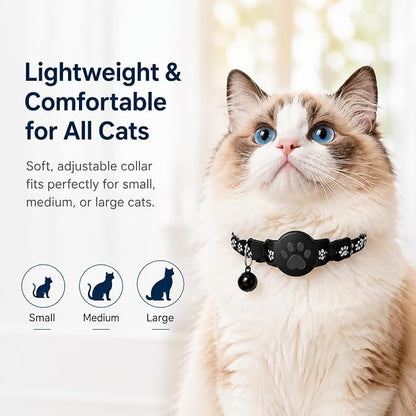 Pet Tracker,GPS Tracker for cat,Smart tag,Waterproof Compatible with Find My,No Monthly Fee,Advanced Tracking Solution Smart Collar for Pet Safety Ideal Small Large Cats(iOS Only)