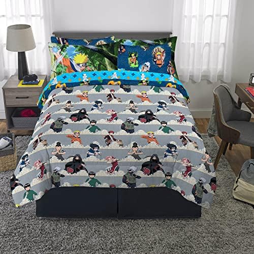 Naruto Anime Bedding Super Soft Comforter and Sheet Set with Sham, 7 Piece Full Size, By Franco
