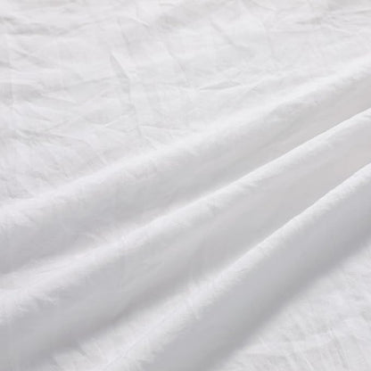White Ruffled Duvet Cover Twin, 2PCS Soft Washed Microfiber Vintage French Country Duvet Cover Set for Kids Girls, White, 68x90 in