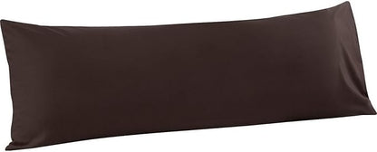 FLXXIE Body Pillow Cover - Super Soft Microfiber 20x54 Body Pillow Case - Envelope Closure, Wrinkle, Stain Resistant 20x54 Long Pillowcase, Dark Brown