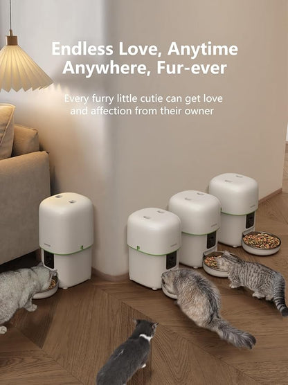 Automatic Cat Feeder with Camera - 5G WiFi Auto Cat Food Dispenser, 1080P HD Video with Night Vision, 1-15 Meals, 1-99 Portions, 2-Way Audio, Keeps Food Fresh, Timed Pet Feeder Also for Dogs