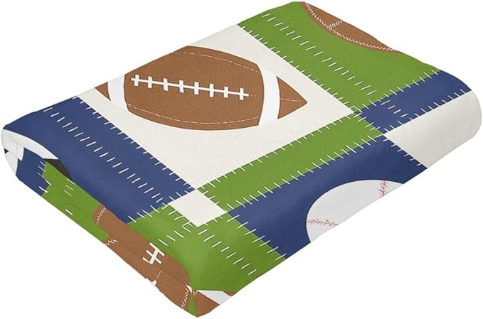 Ball Blanket Super Soft Warm Fluffy Fleece Flannel Baseball Basketball Soccer Football Sports Throw Blanket Cozy Fuzzy Plush Stuff Bedding Blankets Gifts for Teens Boys Kids Girls Adults 50"X40"