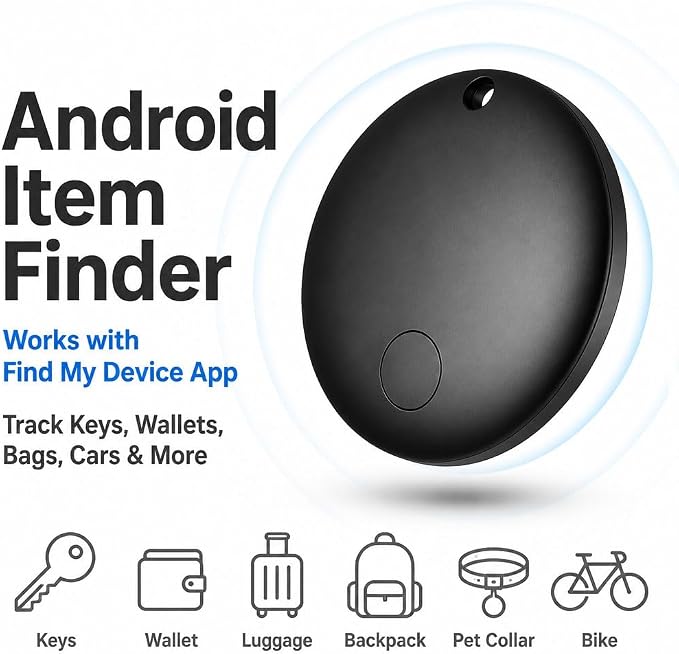 GPS Tracker for Vehicles No Monthly Fee (Android Only) - 4 Pack | Mini Car Tracker Tag, Tracking Devices, Hidden Compatible with Google's Find Hub for Pet, Car, Key, Luggage