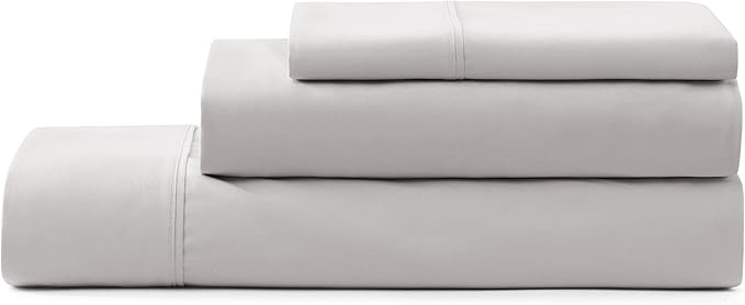 UGG Hedi Twin Sheet Set 3-Piece Luxury Cooling Sheets Deep Pockets Premium Bedding with 1 Pillow Sham Hypoallergenic Machine Washable Soft Lightweight Bed Set for Dorm or Kid Bunk, Twin, Stone Grey
