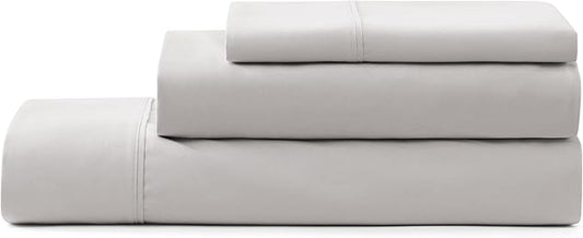 UGG Hedi Twin Sheet Set 3-Piece Luxury Cooling Sheets Deep Pockets Premium Bedding with 1 Pillow Sham Hypoallergenic Machine Washable Soft Lightweight Bed Set for Dorm or Kid Bunk, Twin, Stone Grey