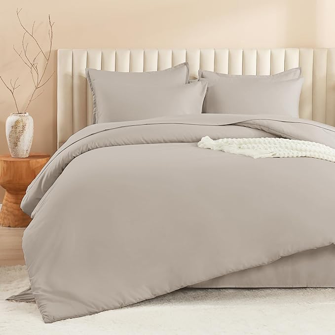 Litanika Full Size Comforter Sets Linen - 7 Pieces Bed in a Bag Full Bedding Comforter Sets, Solid Lightweight Bed Set with Comforter, Sheets, Pillowcases & Shams