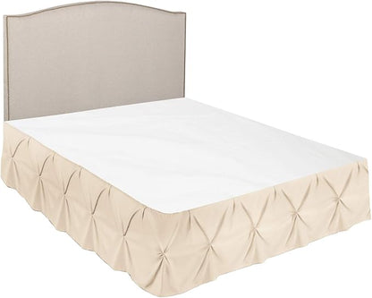 Nestl Beige Cream Bed Skirt Twin Size, Pinch Pleat Twin Bed Skirt, 14" Inch Drop Twin Bedskirt, Hotel Quality Beige Cream Bed Skirts, Microfiber Bedskirt for Twin Bed, Beige Cream Twin Bed Skirt