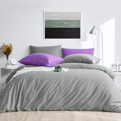 FLXXIE Pillow Cases Queen, Soft Microfiber Pillow Covers with Envelope Closure, Wrinkle Resistant Pillowcases, 2 Piece Set, 20x30, Dark Grey