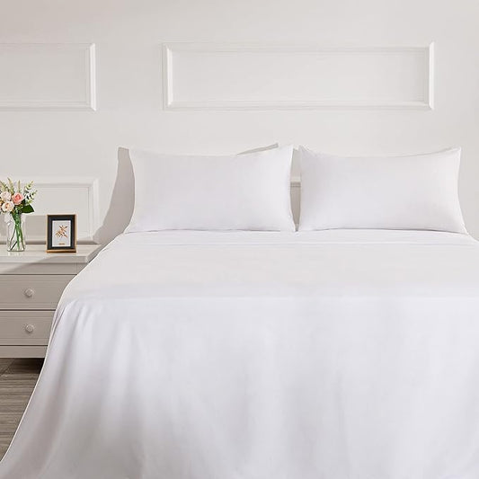 Best Season Twin Size Bed Sheet Set - 3 Piece (White),Super Soft Microfiber 1800 Thread Count Luxury Egyptian Sheets with 16-Inch Deep Pocket Wrinkle and Hypoallergenic