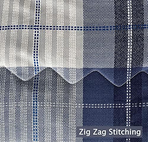 SLEEPBELLA Comforter Twin Size, 600 Thread Count Cotton Navy Blue & Grey Buffalo Pattern Blue Plaid Comforter Sets,Down Alternative Bedding Set 2Pcs (Twin, Navy Plaid)