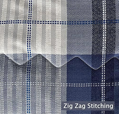 SLEEPBELLA Comforter Twin Size, 600 Thread Count Cotton Navy Blue & Grey Buffalo Pattern Blue Plaid Comforter Sets,Down Alternative Bedding Set 2Pcs (Twin, Navy Plaid)