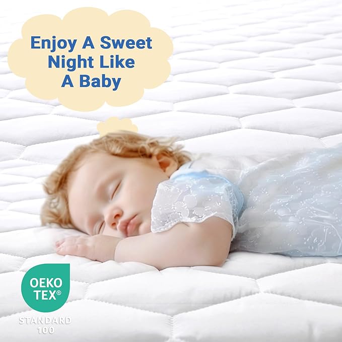 MUXHOMO King Size Mattress Protector, 100% Waterproof Quilted Mattress Cover King Size Bed, Noiseless Soft & Cooling Mattress Pad Cover, Deep Pocket 6"-21", White