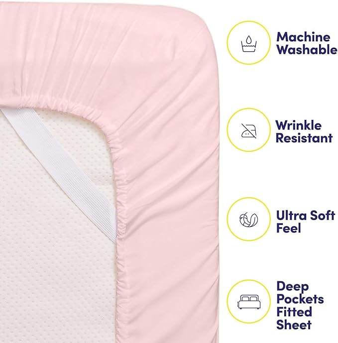 Cal King Size Bed Sheets - 6 Piece 1500 Supreme Collection Fine Brushed Microfiber Deep Pocket California King Sheet Set Bedding - 2 Extra Pillow Cases, Great Value, California King, Pale Pink