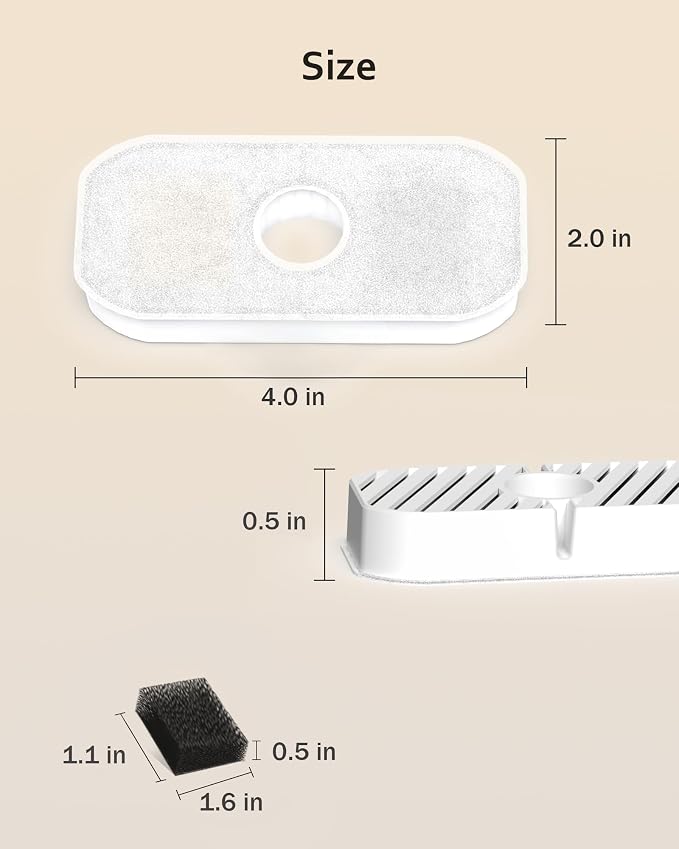PEKTACO Water Fountain Replacement Filters for SSPF-V04, 2.8L/95oz, 8 Pack | Activated carbon, ion exchange resin, non-woven fabric, layered filtration, helps reduce hair, dirt, odors and impurities
