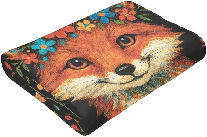 Fox Blanket Super Soft Warm Fluffy Fleece Flannel Animal Throw Blanket Cozy Fuzzy Plush Stuff Bedding Blankets Gifts for Women Kids Boys Girls Adults 80"X60"