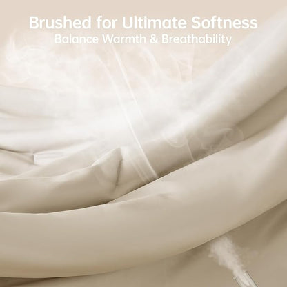 MUXHOMO King Size Comforter Set, All Season Ultra Soft Down Alternative Bedding - 3 Piece Lightweight Bed Set Includes 1 Comforter (104"x90") and 2 Pillow Shams (20"x36"), Linen