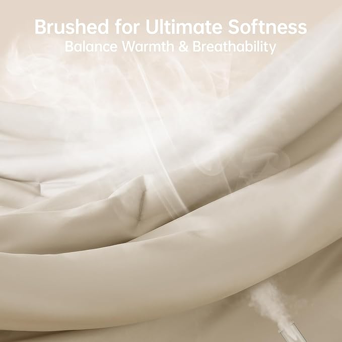 MUXHOMO Queen Comforter Set, All Season Ultra Soft Down Alternative Bedding - 3 Piece Lightweight Bed Set Includes 1 Comforter (90"x90") and 2 Pillow Shams (20"x26"), Linen