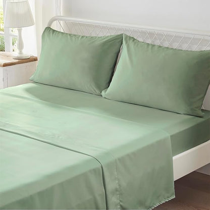 Zzlpp Full Comforter Set 7 Pieces, Sage Green Tufted Bed in a Bag with Comforter and Sheets, All Season Boho Bedding Sets with 1 Comforter, 2 Pillow Shams, 2 Pillowcases, 1 Flat Sheet, 1 Fitted Sheet