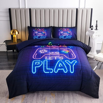Gaming Bedding Sets for Boys,Twin Comforter Set for Boys,Gaming Comforter Set for Boy,Kids Bedding Twin with 2 Pillowcases,Microfiber Boy Bed Set,All Season Use