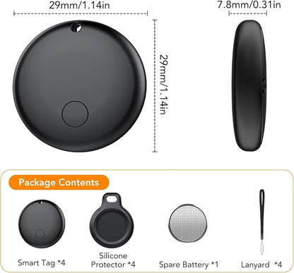 Android Air Tracker, Bluetooth Tracker Tags, Work with Google's Find Hub(Android), Smart Tags for Luggage, Wallet, Vehicles, Keys (Not for iOS) 4 Pack