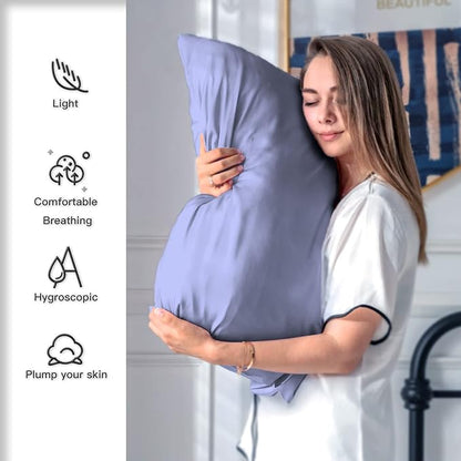 Mulberry Silk Pillowcase for Hair and Skin Standard Size 20"X 26" Pillow Case with Hidden Zipper Soft Breathable Smooth Cooling Silk Pillow Covers for Sleeping (Grayish Blue,Standard,1Pcs)