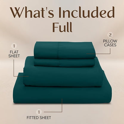 Utopia Bedding Full Bed Sheets Set - 4 Piece Bedding - Brushed Microfiber - Shrinkage and Fade Resistant - Easy Care (Teal Green)