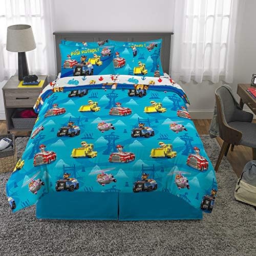 Franco Kids Bedding Super Soft Comforter and Sheet Set with Sham, 7 Piece Full Size, Paw Patrol