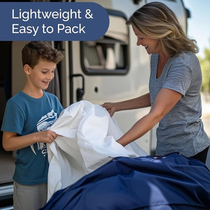RV Short King Sheets 72 X 75 – RV Short King Sheets 8” to 12" Deep Pocket - Designed for RVs, Bunks, Trailers, Campers & Short RV King Mattresses – Premium Easy-Care Fitted Sheets for RV Beds – White