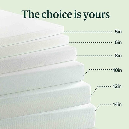 Zinus 14 Inch King Green Tea Memory Foam Mattress, Fiberglass Free, Medium Firm Feel, Zoned Pressure Relief, Certified Safe Foams & Fabric, Mattress in A Box