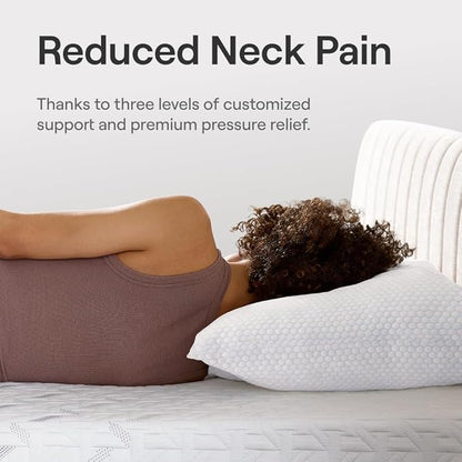 Nectar Tri-Comfort Cooling Pillow - Adjustable Firmness & Support - Cooling Cover - Pressure Relief - Helps Reduce Neck Pain - Premium Memory Foam & Microfiber Down Alternative
