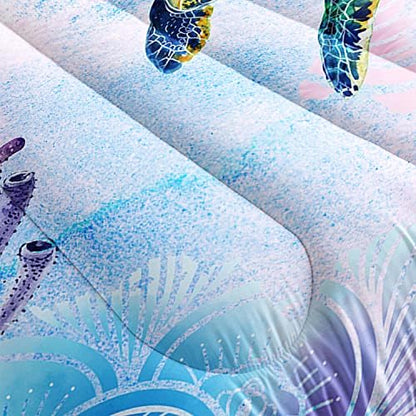 HOSIMA Sea Turtle Bedding,Coastal Beach Themed Comforter Full Size for Kids Teen Girls Boys Room Decor,Toddler Bedding Set, Mandala Turtle Comforter with 2 Pillowcases.