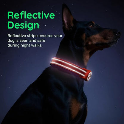 Airtag Dog Collar, Reflective Ultra-Durable Nylon Padded with QR Buckle & IP68 Waterproof Air Tag Holder Compatible for Apple AirTag, Comfortable for Small Medium Large Dogs (Red,XL)