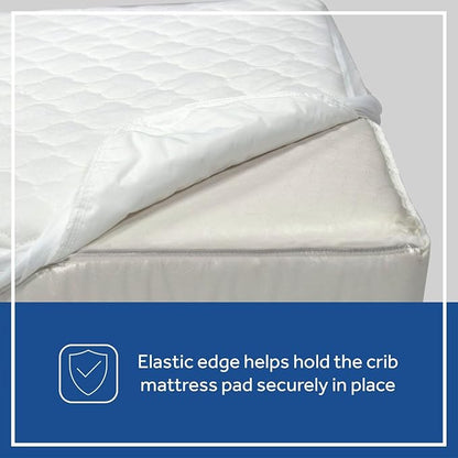 Sealy Baby Fitted Waterproof Infant Crib Mattress Protector Pad & Toddler Bed Cover,Durable and Comfortable Topper,Machine Washable-and Dryer Friendly,52x28”- White,(Pack of 6)