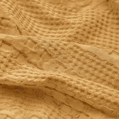 PHF Cotton Waffle Pillow Shams Standard 20"x26", Pumpkin Orange, No Insert