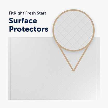 FitRight Fresh Start Disposable Underpads 30" x 36" (40 Count) Bed Pads for Incontinence, Absorbent Chucks Pads with The Odor-Control Power of ARM & HAMMER (10 Count, Pack of 4)