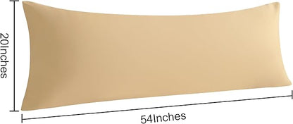 NTBAY 2 Pack Body Pillowcase, 20x54 inches, Light Taupe, Soft, Wrinkle, Fade Resistant, Envelope Closure, Microfiber, 2 Pillowcases, Set of 2