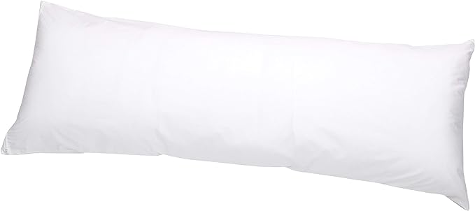 Amazon Basics Hypoallergenic Protector Cover Pillowcases - 21 x 55 Inches, Body Size, White, Pillows Not Included