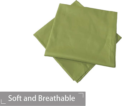 iMaylex Soft 100% Cotton Zipper Closure Pillowcases, Cozy and Lightweight Pillow Case, Set of 2, Olive Green, King, 20" x 36"