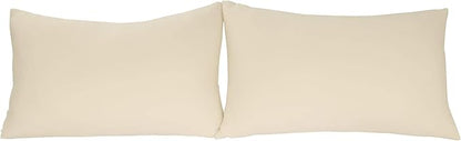 Stretch Pillowcases - Micro Jersey Knit & Ultra Soft, Standard Size - Set of 2 Pillow Cases, Beige