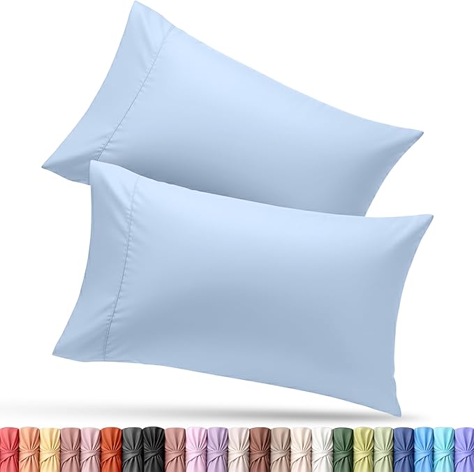 Utopia Bedding Queen Pillow Cases - 2 Pack - Envelope Closure - Soft Brushed Microfiber Fabric - Shrinkage and Fade Resistant Pillow Covers Queen Size 20 X 30 Inches (Queen, Ice Blue)
