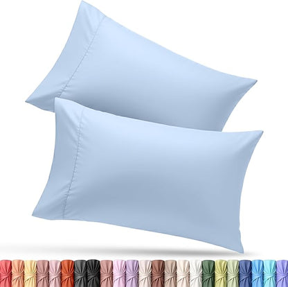 Utopia Bedding Queen Pillow Cases - 2 Pack - Envelope Closure - Soft Brushed Microfiber Fabric - Shrinkage and Fade Resistant Pillow Covers Queen Size 20 X 30 Inches (Queen, Ice Blue)