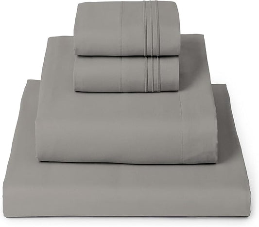 Mellanni Full Sheets Set - 4 PC Iconic Collection Bedding - Hotel Luxury, Extra Soft, Cooling Bed Sheets - Wrinkle, Fade, Stain Resistant (Full, Taupe)