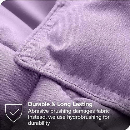 Bare Home Bed-in-A-Bag 5 Piece Comforter & Sheet Set - Twin XL - Goose Down Alternative - Ultra-Soft 1800 Premium Bed Set (Twin XL, Lavender/Lavender)