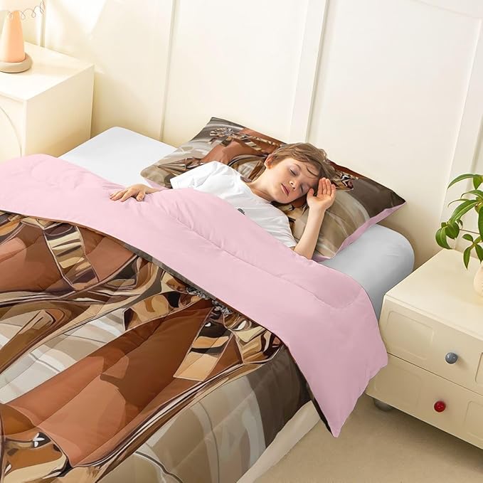 Erosebridal High-Heels Girlish Girls Comforter Set Toddler Size Romantic Fashion Bedding Set Fashionable Gorgeous Quilt for Kids Children Women Bedroom Decor Modern Minimalist Gold Down Comforter