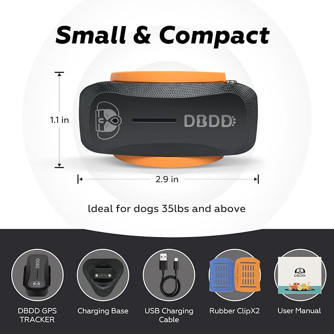 DBDD AI GPS Tracker for Dogs (30lbs+) - Real-Time Location & AI Health Assistant, Electronic Fence Collar for Escape Artists, Waterproof Dog GPS Tracker for Medium Large Dogs, iOS Android