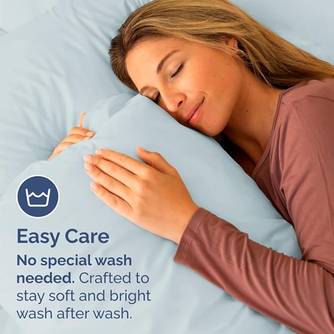 King Standard Pillow Cases Set of 2 - Ultra-Soft Hotel Quality Pillowcase Covers - Comfy, Cozy & Fade Free - Wrinkle Resistant - Machine Washable Pillow Protectors - 2 Piece Set - Sky Blue