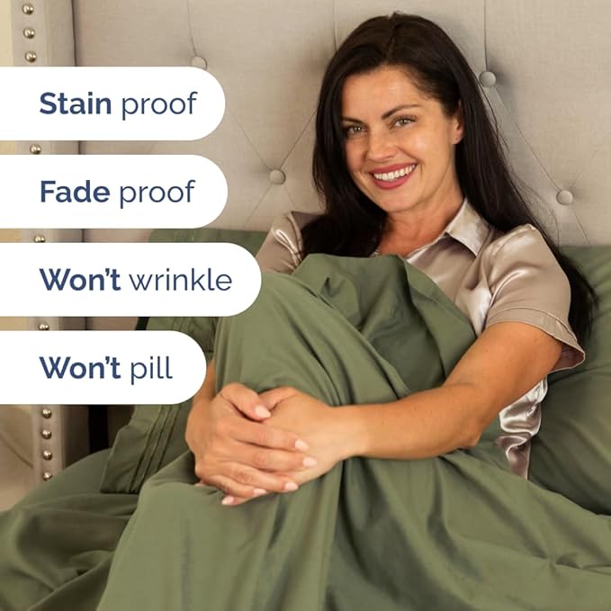 Full XL Bed Sheet - 4 Piece Full XL Bed Sheets Set - Soft, Breathable & Cooling - Hotel Luxury Bedding for Women, Men, Kids, Teens, Boys & Girls - Deep Pockets, Comfy, Fade & Wrinkle Free - Sage Green