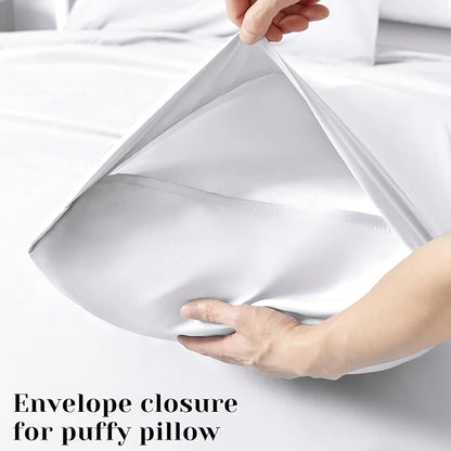 BYSURE Hotel Luxury Bed Sheets Set 4 Piece(Twin, White) - Super Soft 1800 Thread Count 100% Microfiber Sheets with Deep Pockets, Wrinkle & Fade Resistant